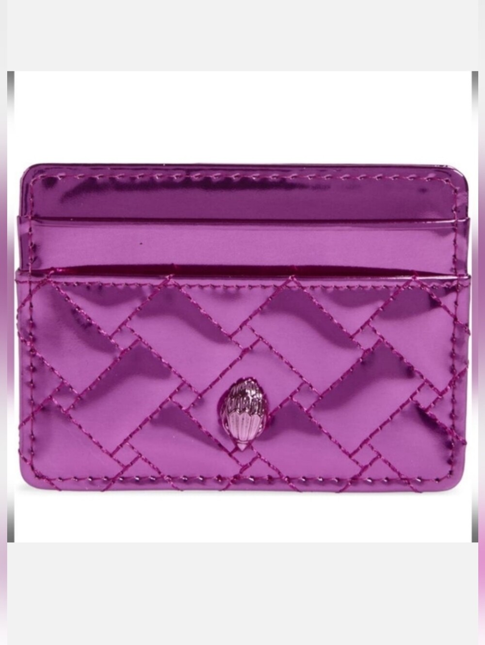 Kurt Geiger Kensington Fuschia Quilted Card Holder, NWT In Box